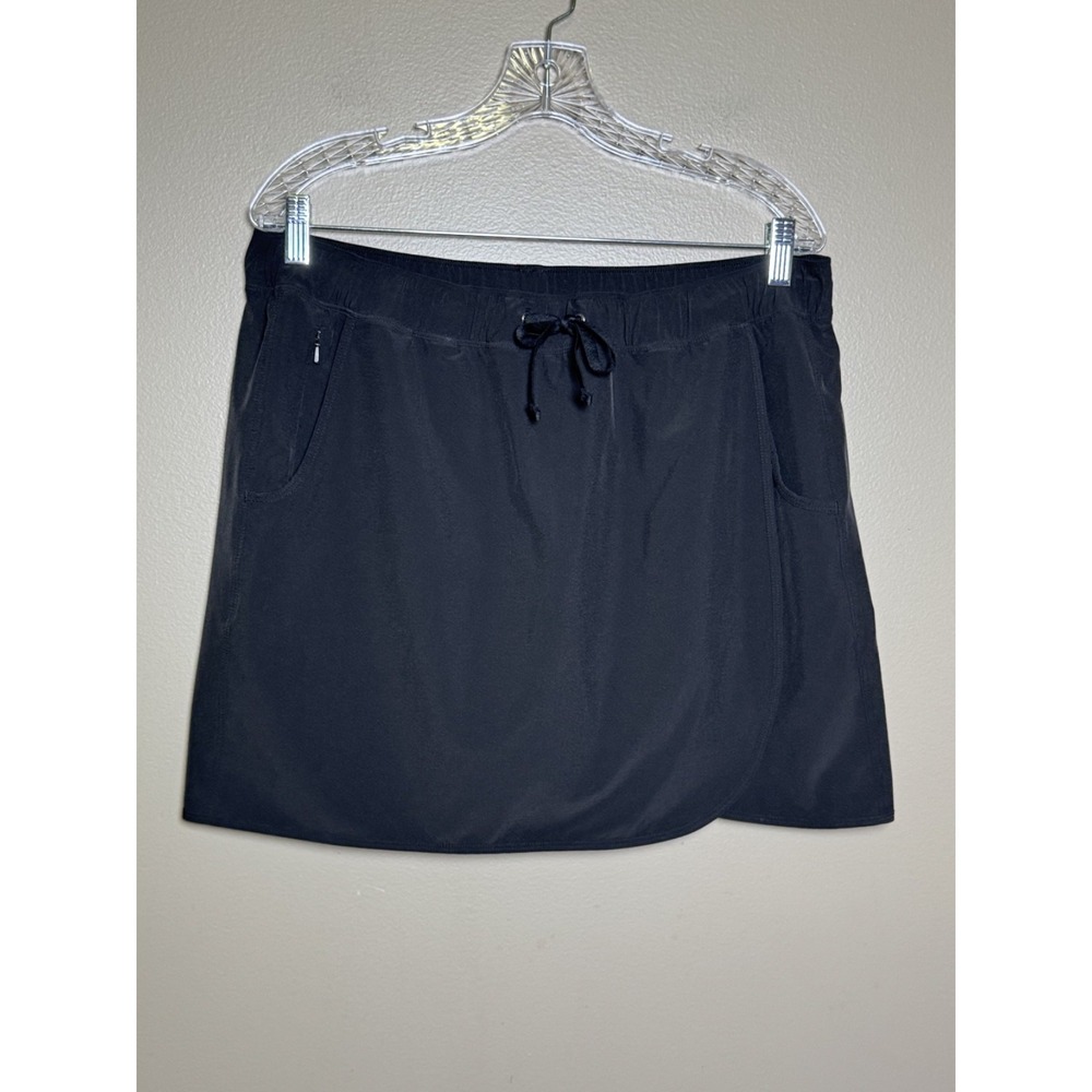 Patagonia Fleetwith Skort Women XL Black Lined Stretch Drawstring 58635